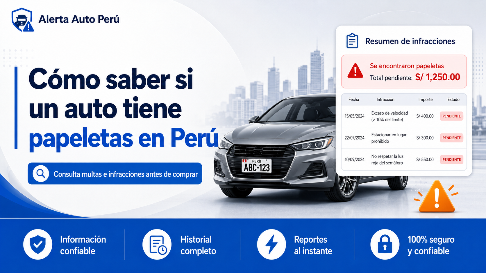 Como saber si tu auto tiene papeletas en Perú.