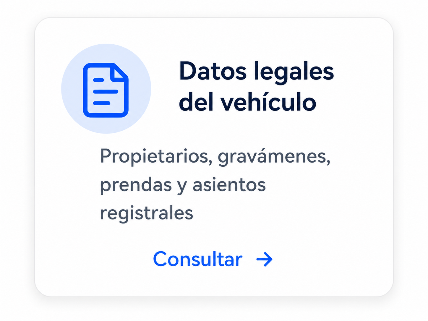 Datos legales del vehiculo.